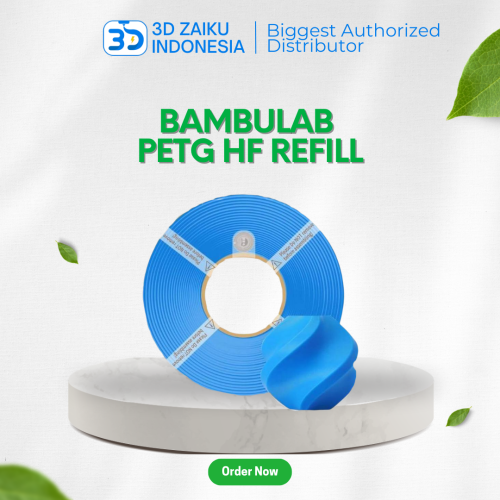 Bambulab PETG HF Refill High Flow 1 KG 3D Filament High Strength Fast Printing Speed Less Stringing with RFID